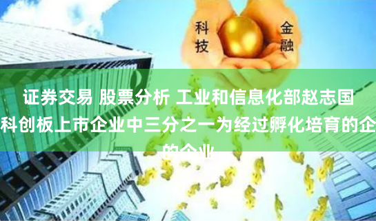 证券交易 股票分析 工业和信息化部赵志国：科创板上市企业中三分之一为经过孵化培育的企业