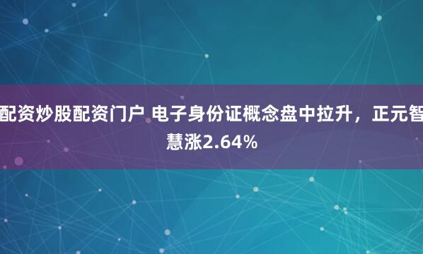 配资炒股配资门户 电子身份证概念盘中拉升，正元智慧涨2.64%